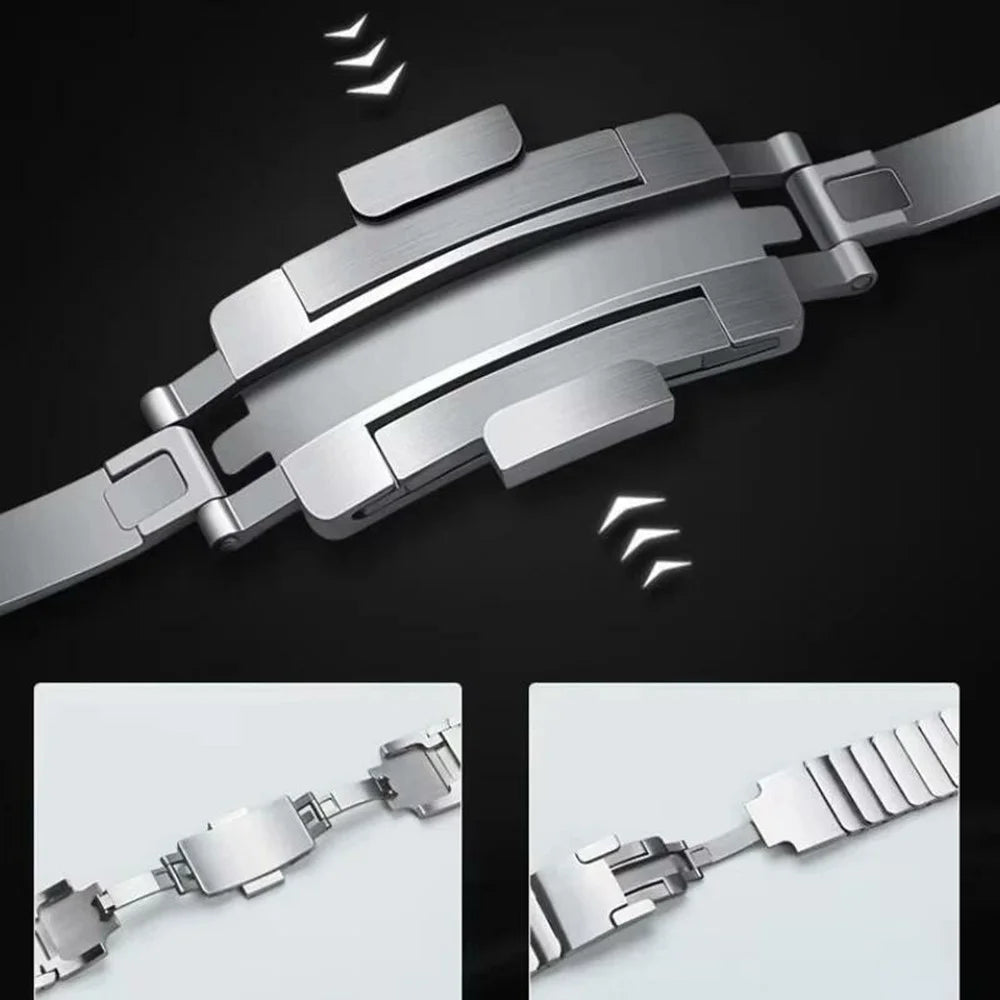 Watch Strap for Xiaomi Smart Band 10 Pro / 9 Pro / 8 Pro / Redmi Watch 6 / 5 / 4 One Bead Stainless Steel Wristband - Black - 5