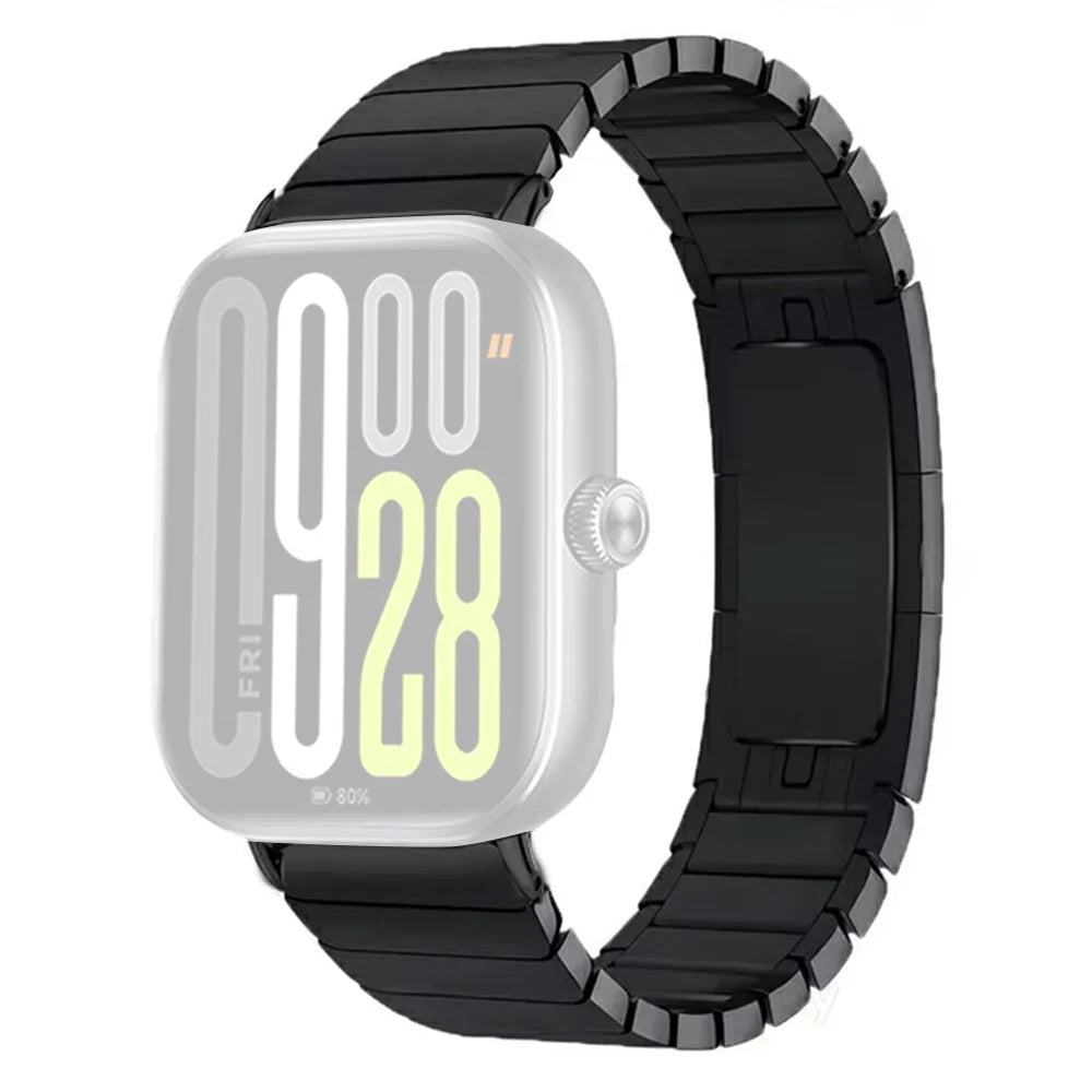 Watch Strap for Xiaomi Smart Band 10 Pro / 9 Pro / 8 Pro / Redmi Watch 6 / 5 / 4 One Bead Titanium Alloy Wristband - Black - 1