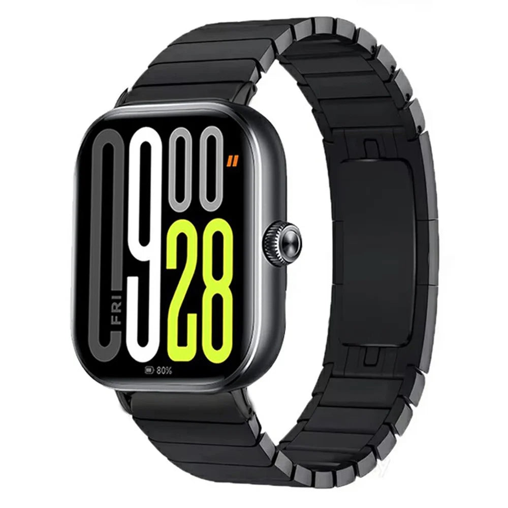 Watch Strap for Xiaomi Smart Band 10 Pro / 9 Pro / 8 Pro / Redmi Watch 6 / 5 / 4 One Bead Titanium Alloy Wristband - Black - 2