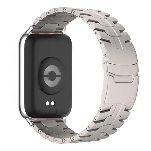 Titanium Alloy Watch Strap for Xiaomi Smart Band 10 Pro / 9 Pro / 8 Pro / Redmi Watch 6 / 5 / 4 Wristband with Stainless Steel Buckle - Titanium - 1