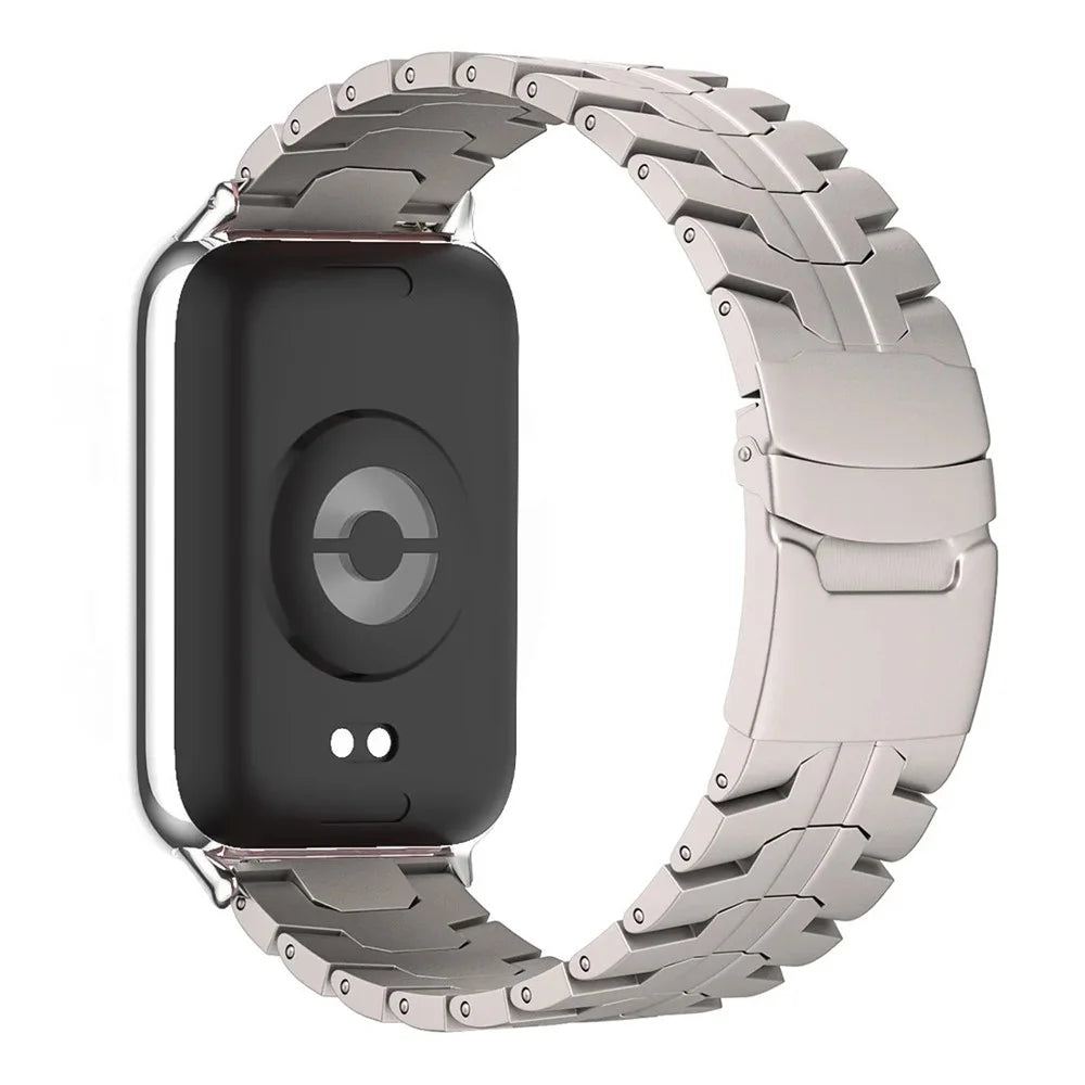 Titanium Alloy Watch Strap for Xiaomi Smart Band 10 Pro / 9 Pro / 8 Pro / Redmi Watch 6 / 5 / 4 Wristband with Stainless Steel Buckle - Titanium - 1