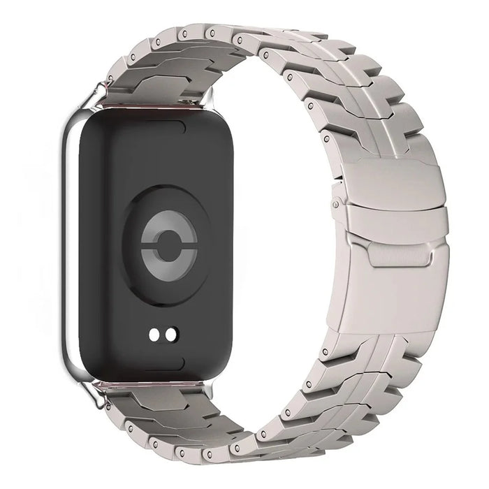 Titanium Alloy Watch Strap for Xiaomi Smart Band 10 Pro / 9 Pro / 8 Pro / Redmi Watch 6 / 5 / 4 Wristband with Stainless Steel Buckle - Titanium - 1