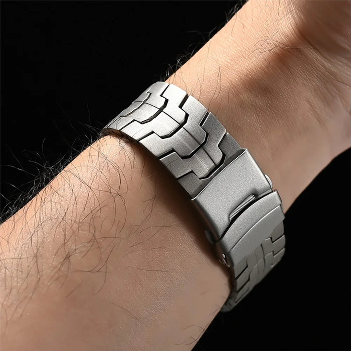 Titanium Alloy Watch Strap for Xiaomi Smart Band 10 Pro / 9 Pro / 8 Pro / Redmi Watch 6 / 5 / 4 Wristband with Stainless Steel Buckle - Titanium - 5