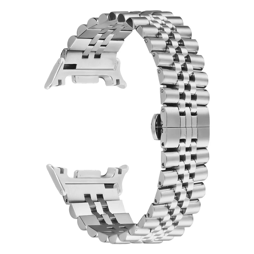 Watch Band For Samsung Galaxy Watch8 Classic 46mm  /  Watch8 44mm  /  40mm Stainless Steel Five-Bead Adjustable Silver Strap - 1