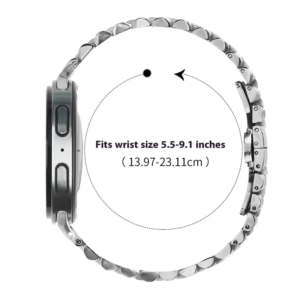Watch Band For Samsung Galaxy Watch8 Classic 46mm  /  Watch8 44mm  /  40mm Stainless Steel Five-Bead Adjustable Silver Strap - 7