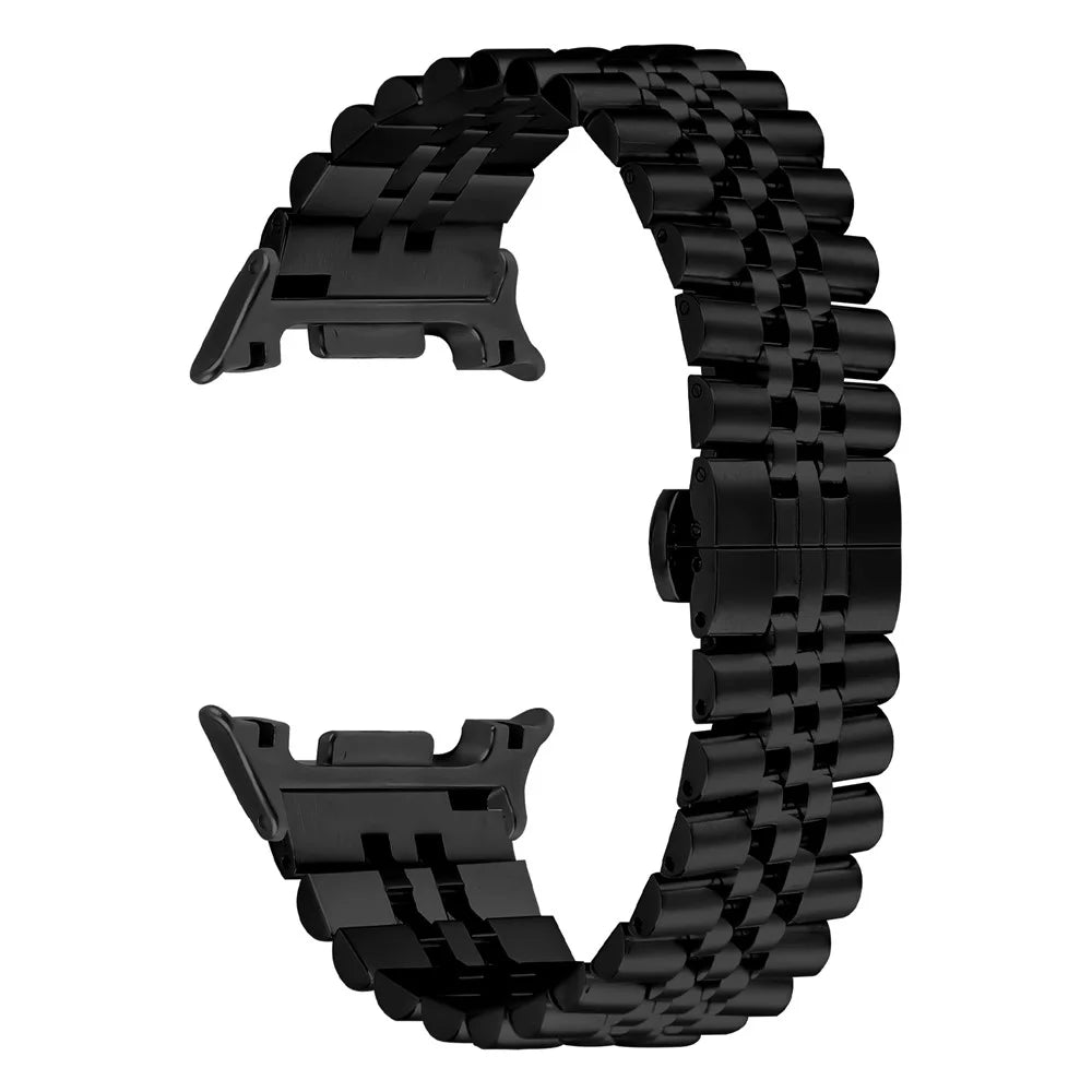 Watch Band For Samsung Galaxy Watch8 Classic 46mm  /  Watch8 44mm  /  40mm Stainless Steel Five-Bead Electroplated Strap - Black - 1