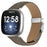 For Fitbit Versa 3  /  Sense Genuine Leather Watch Band with Silver Connector Turtle Back Buckle Wrist Strap - Grey - 2