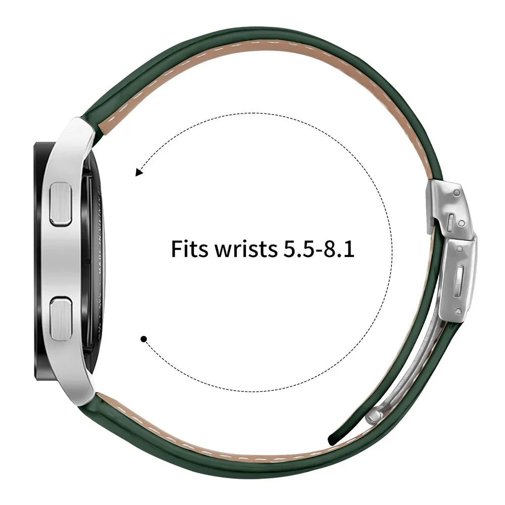 Wrist Strap For Garmin D2 Air X10  /  Bounce  /  vivoactive 5  /  vivomove Trend Genuine Leather Watch Band with Silver Connector Turtle Back Buckle - Green - 6
