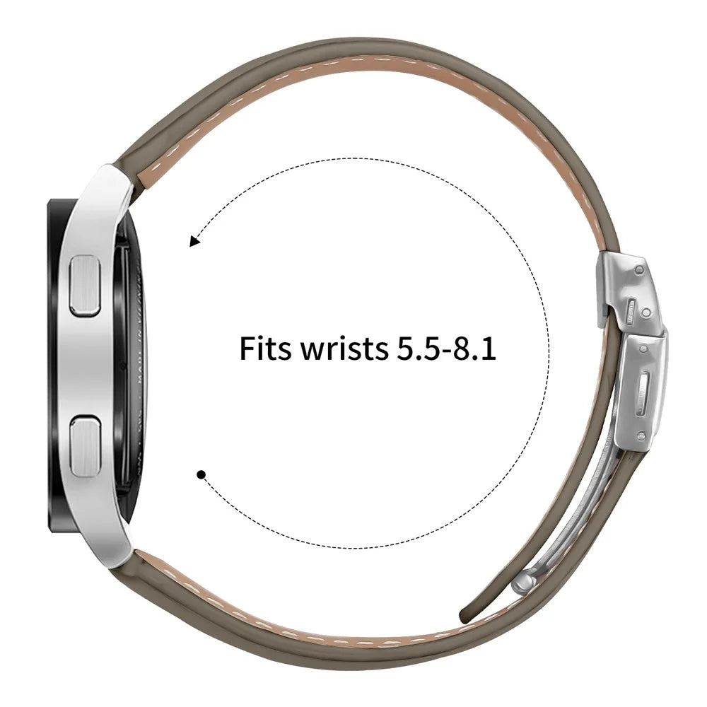 Wrist Strap For Huawei Watch GT 3 Pro 43mm  /  GT 3 42mm  /  GT 2 42mm Genuine Leather Watch Band with Silver Connector Turtle Back Buckle - Grey - 6