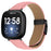 For Fitbit Versa 3  /  Sense Genuine Leather Watch Band with Black Connector Turtle Back Buckle Wrist Strap - Pink - 2