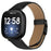 For Fitbit Versa 4  /  Sense 2 Genuine Leather Watch Band with Black Connector Turtle Back Buckle Wrist Strap - Black - 2