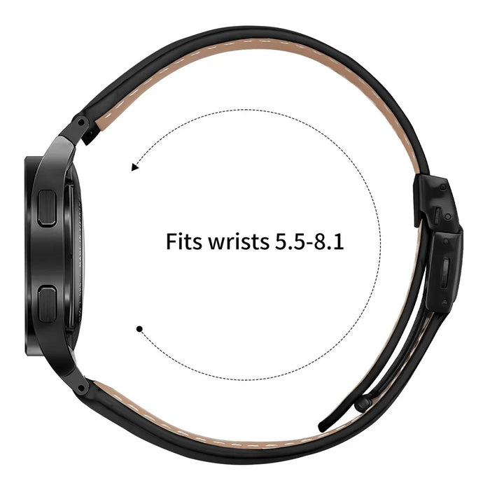 Wrist Strap with Black Quick Release Connector For Samsung Galaxy Watch4  /  Watch5 40mm  /  44mm  /  45mm Genuine Leather Watch Band - Black - 6