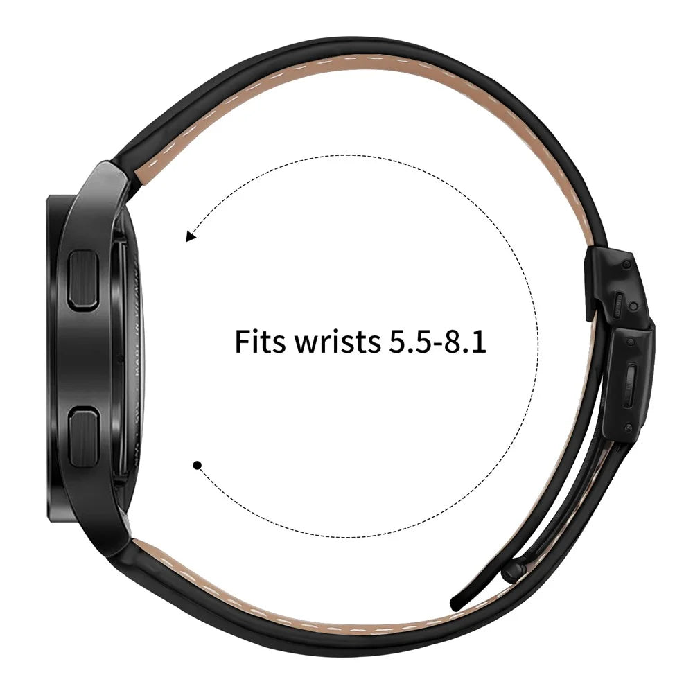 Wrist Strap For Garmin D2 Air X10  /  Bounce  /  vivoactive 5  /  vivomove Trend Genuine Leather Watch Band with Black Connector Turtle Back Buckle - Black - 6