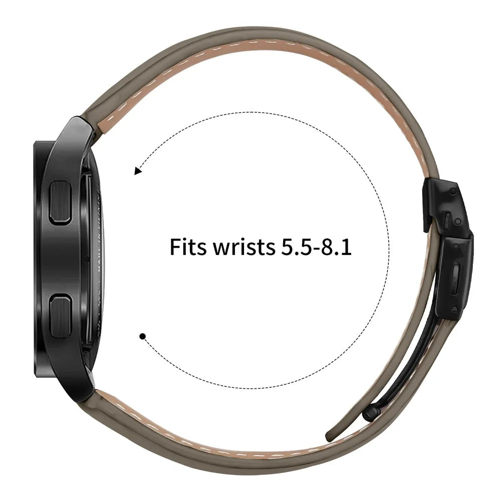 Wrist Strap For Huawei Watch GT 3 Pro 43mm  /  GT 3 42mm  /  GT 2 42mm Genuine Leather Watch Band with Black Connector Turtle Back Buckle - Grey - 6