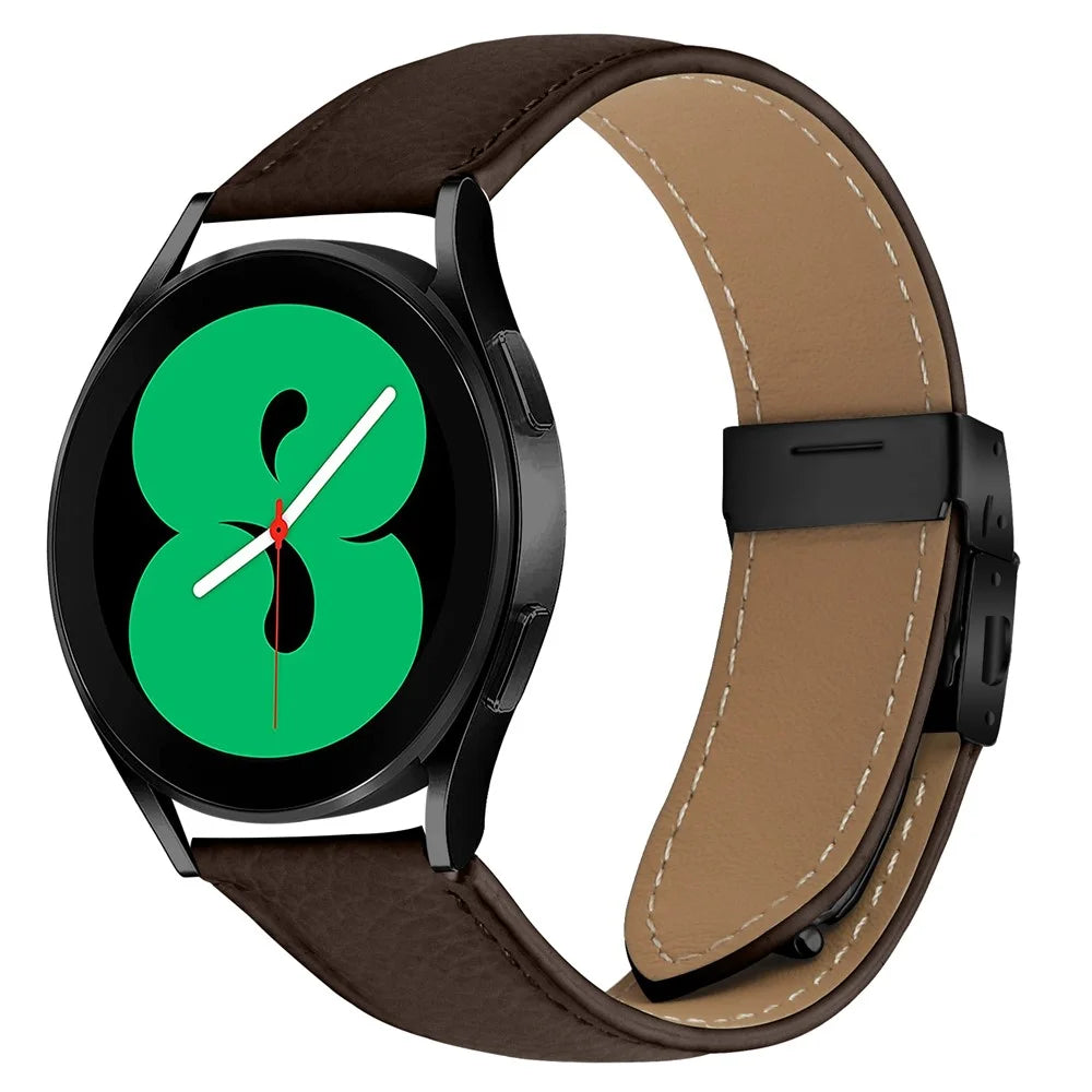 Wrist Strap For Huami Amazfit Active  /  GTR Mini  /  Bip 3 Pro  /  Bip 3 Genuine Leather Watch Band with Black Connector Turtle Back Buckle - Coffee - 2