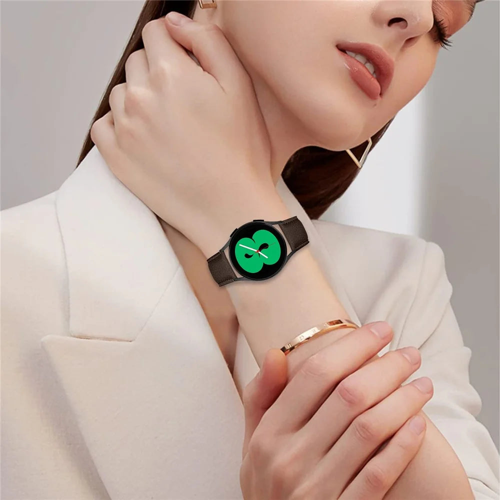 Wrist Strap For Huami Amazfit Active  /  GTR Mini  /  Bip 3 Pro  /  Bip 3 Genuine Leather Watch Band with Black Connector Turtle Back Buckle - Coffee - 3