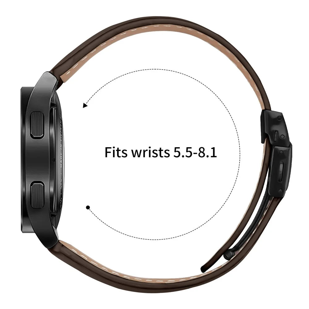Wrist Strap For Huami Amazfit Active  /  GTR Mini  /  Bip 3 Pro  /  Bip 3 Genuine Leather Watch Band with Black Connector Turtle Back Buckle - Coffee - 6