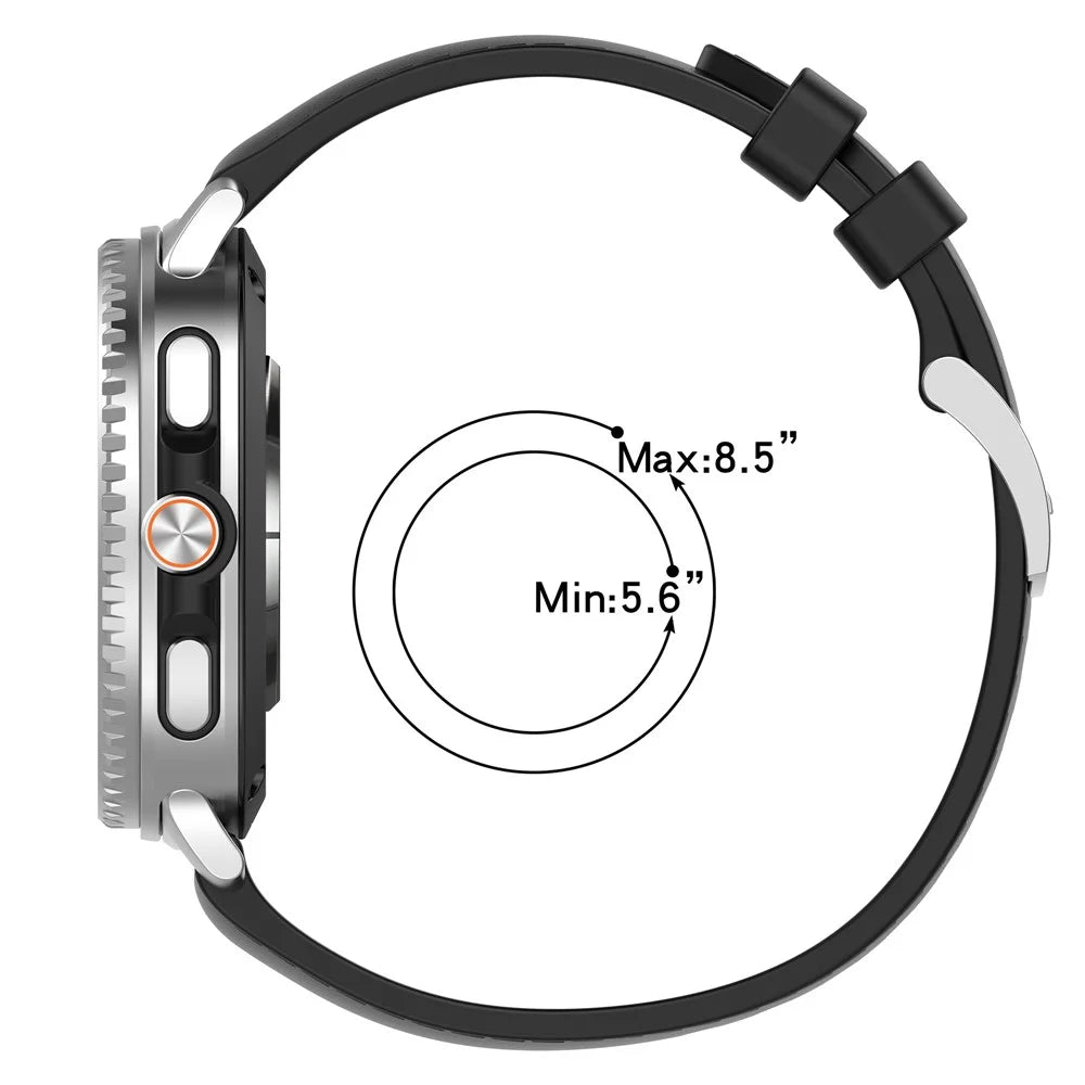 Watch Band for Samsung Galaxy Watch8 44mm 40mm / Watch8 Classic 46mm PU Leather Coated Silicone Wrist Strap - Black - 7