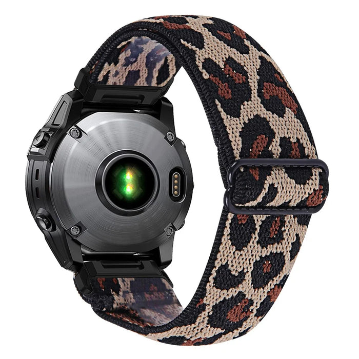Watch Band For Garmin Fenix 7X / 6X Pro / 5X Plus , Pattern Design Nylon Elastic Strap with Black Connector - 3 - 1