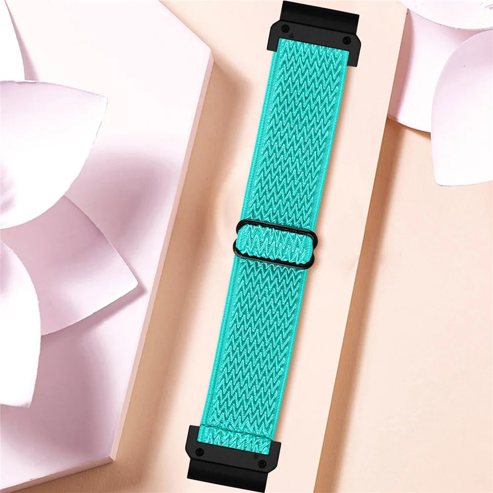 For Garmin Fenix 8 51mm / Fenix 8 Pro AMOLED 51mm Watch Strap Elastic Nylon Band with Black Connector - Mint Green - 3