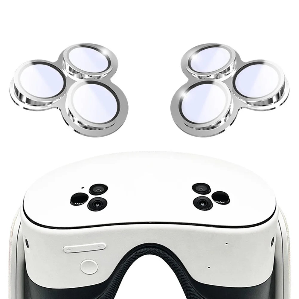 1 Pair For Meta Quest 3S Lens Protector Tempered Glass Alloy Anti-Explosion VR Headset Lens Film - Silver - 2