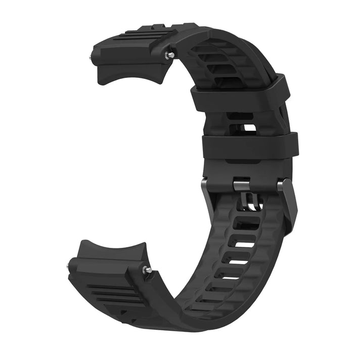 For Huami Amazfit T-Rex 3 Pro 48mm Silicone Replacement Strap Watch Band with Protective Case - Black - 3