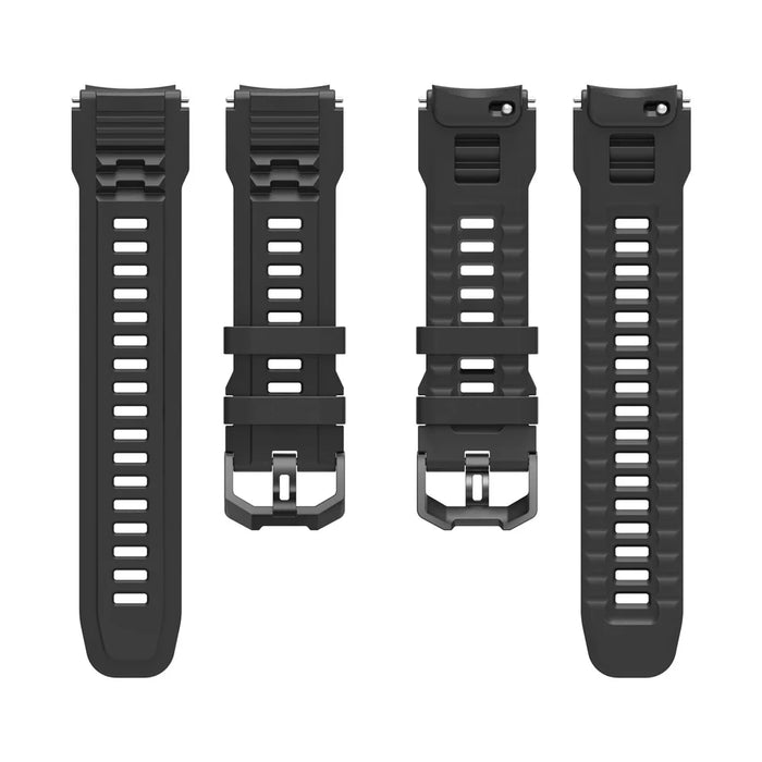 For Huami Amazfit T-Rex 3 Pro 48mm Silicone Replacement Strap Watch Band with Protective Case - Black - 6