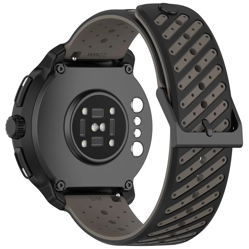 22mm Twill Silicone Watch Strap For Suunto Race 2  /  Run  /  Race S  /  9 Peak  /  9 Peak Pro  /  Vertical  /  5 Peak  /  Race - Grey - 1