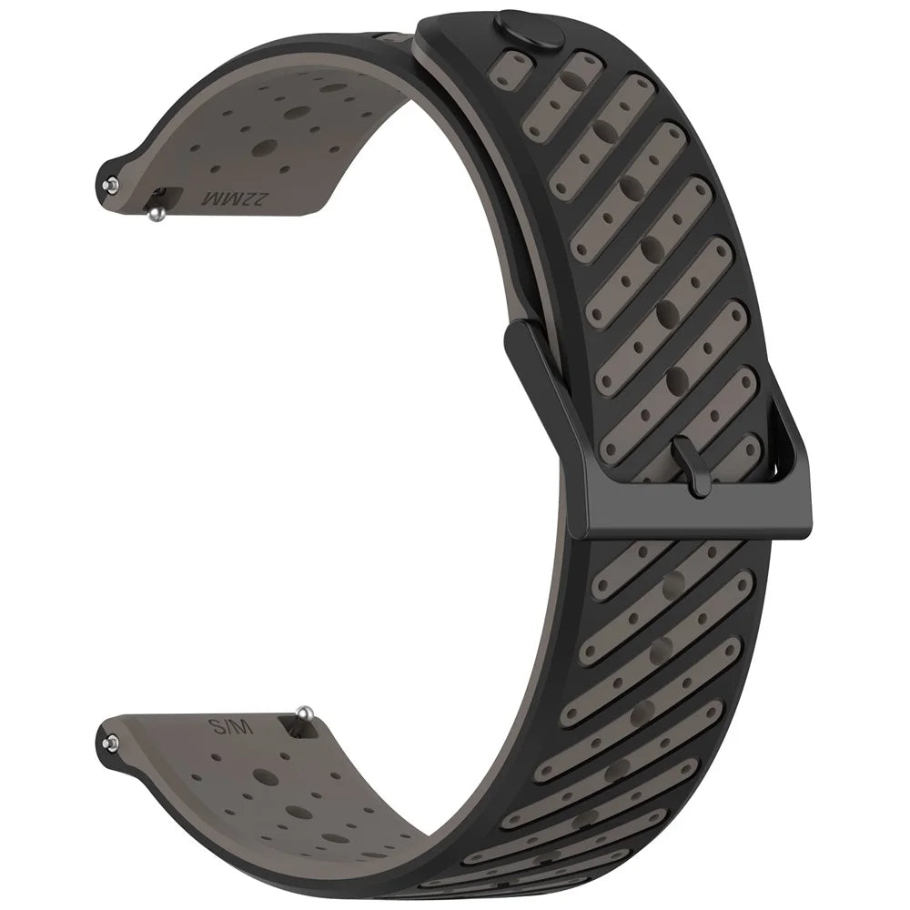 22mm Twill Silicone Watch Strap For Suunto Race 2  /  Run  /  Race S  /  9 Peak  /  9 Peak Pro  /  Vertical  /  5 Peak  /  Race - Grey - 2