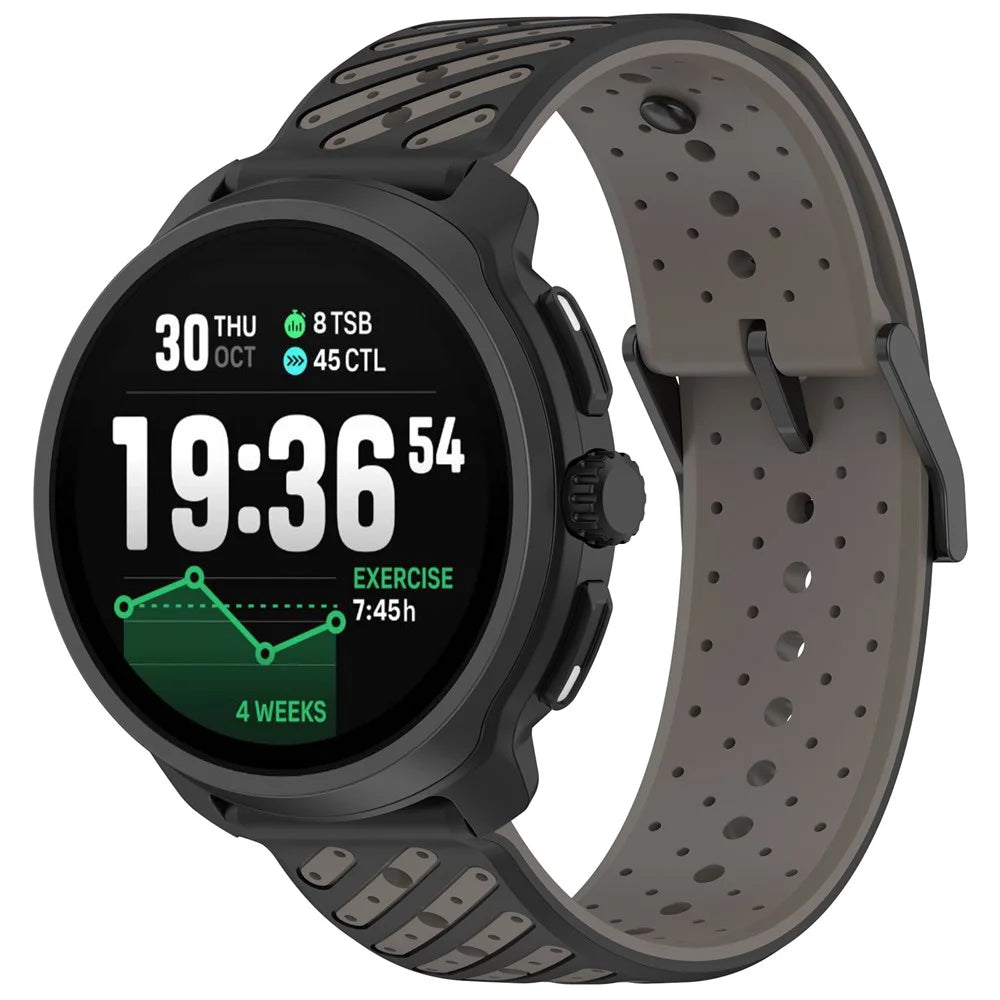 22mm Twill Silicone Watch Strap For Suunto Race 2  /  Run  /  Race S  /  9 Peak  /  9 Peak Pro  /  Vertical  /  5 Peak  /  Race - Grey - 4
