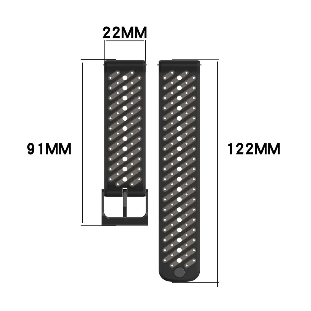 22mm Twill Silicone Watch Strap For Suunto Race 2  /  Run  /  Race S  /  9 Peak  /  9 Peak Pro  /  Vertical  /  5 Peak  /  Race - Grey - 7