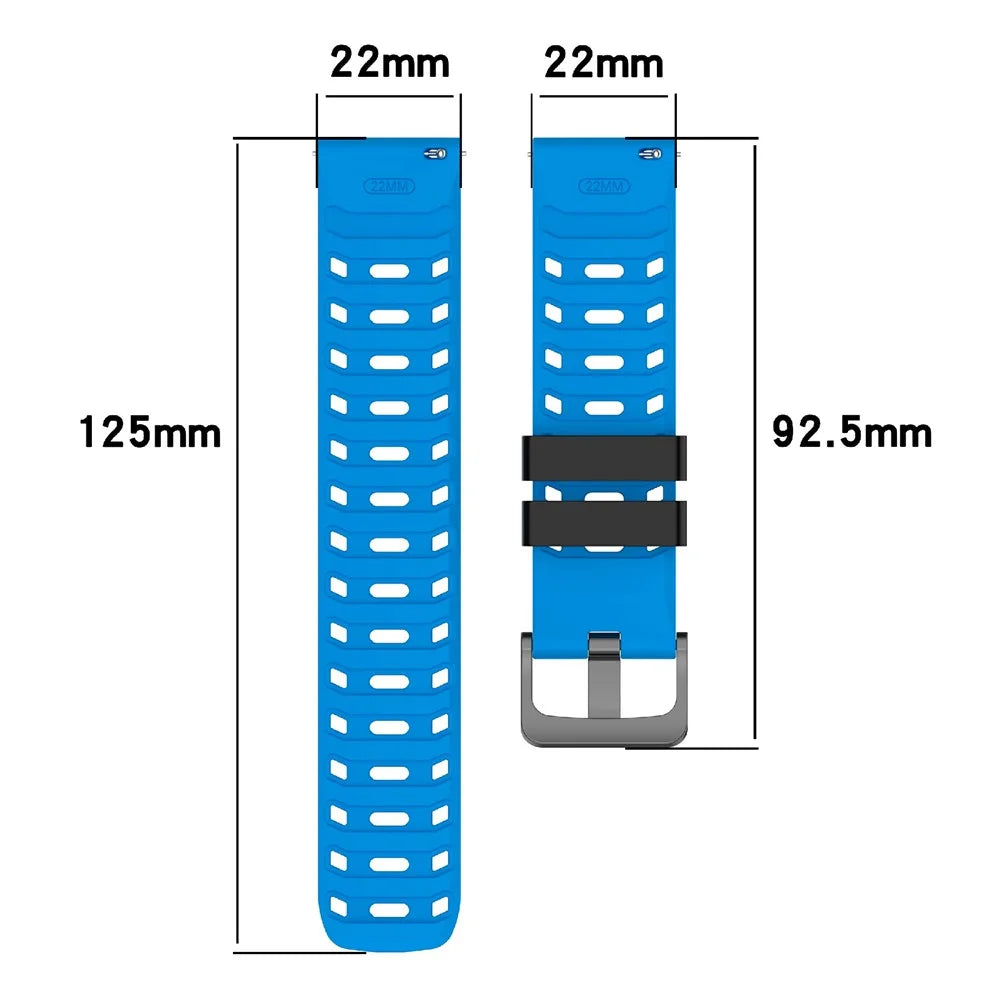 22mm Replacement Strap for Huawei Watch GT 5 Pro 46mm / Watch Ultimate / Ultimate Design Breathable Dual Color Silicone Watch Band Mecha Style - Black / Blue - 5