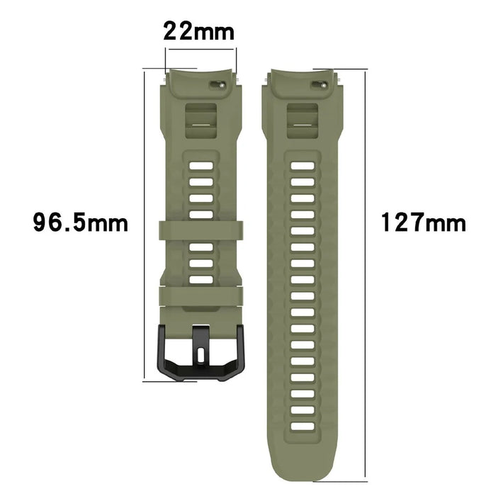 For Huami Amazfit T-Rex 3 Pro 48mm Silicone Watch Band Replacement Strap Wristband - Green - 4