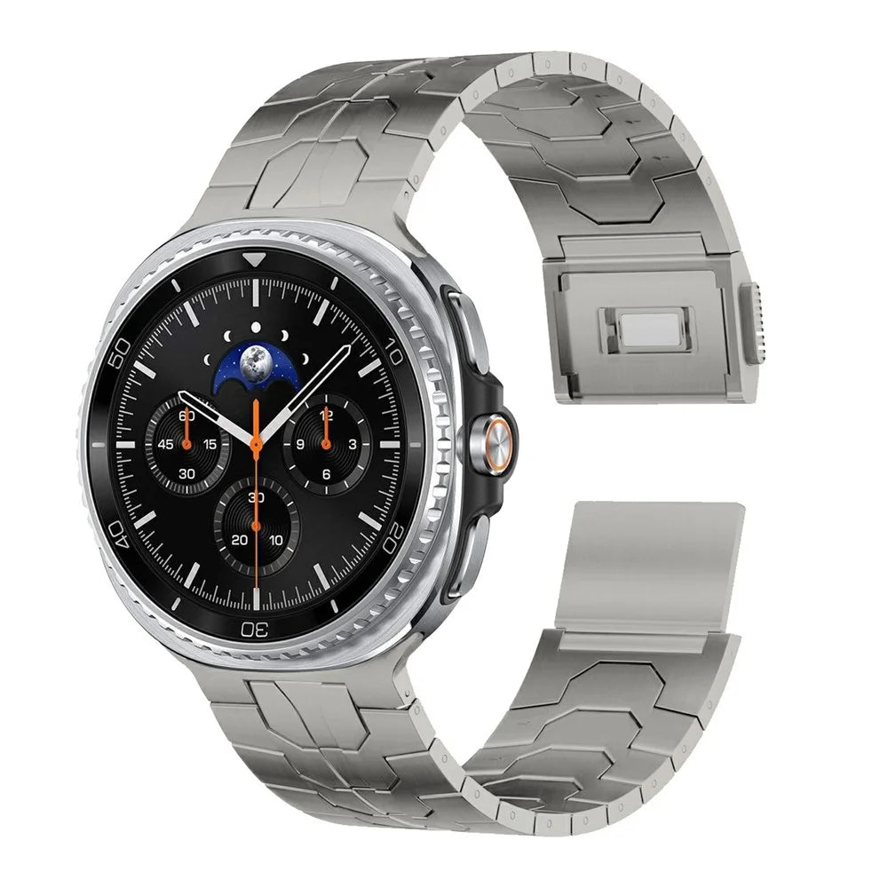 Magnetic Buckle Replacement Strap for Samsung Galaxy Watch8 44mm / 40mm / 8 Classic 46mm Stainless Steel Watch Band - Titanium - 2