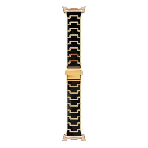 Luxury Look Watch Band For Samsung Galaxy Watch8 44mm / 40mm / 8 Classic 46mm Electroplating PC Wrist Strap with Stainless Steel Buckle - Black - 1