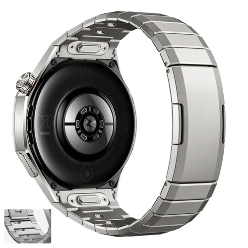 For Huawei Watch GT 6 Pro 46mm Titanium Alloy Watch Band Button Design Arc-shaped One-bead Side Sliding Strap - Titanium - 1