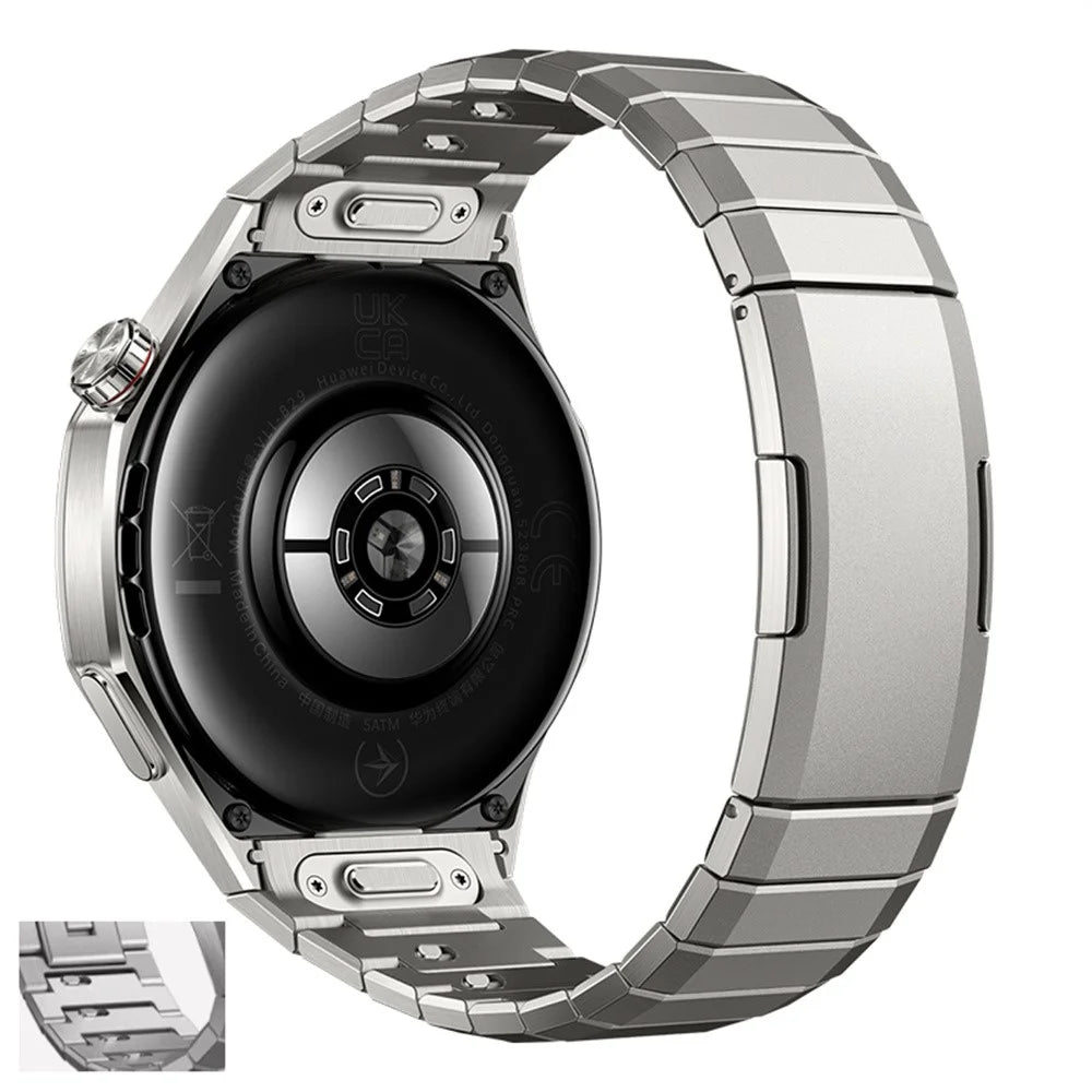 For Huawei Watch GT 6 Pro 46mm Titanium Alloy Watch Band Button Design Arc-shaped One-bead Side Sliding Strap - Titanium - 1