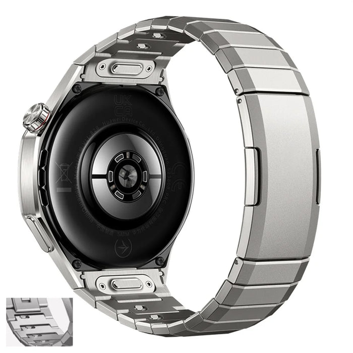 For Huawei Watch GT 6 Pro 46mm Titanium Alloy Watch Band Button Design Arc-shaped One-bead Side Sliding Strap - Titanium - 1