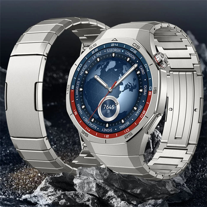 For Huawei Watch GT 6 Pro 46mm Titanium Alloy Watch Band Button Design Arc-shaped One-bead Side Sliding Strap - Titanium - 2