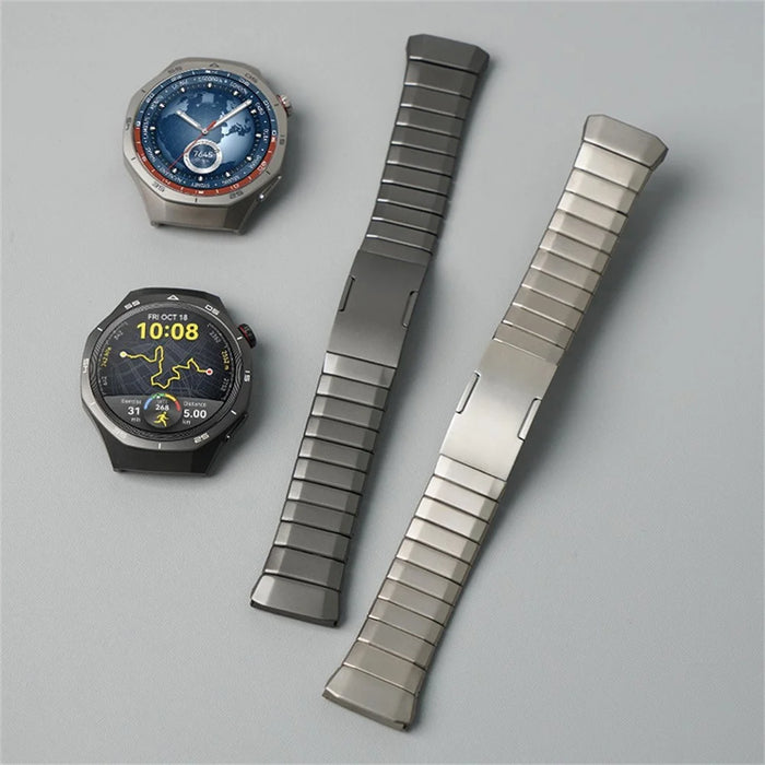 For Huawei Watch GT 6 Pro 46mm Titanium Alloy Watch Band Button Design Arc-shaped One-bead Side Sliding Strap - Titanium - 5