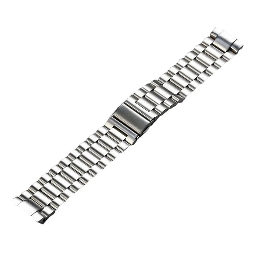 For Huawei Watch GT 6 46mm Stainless Steel Watch Band Arc-shaped 3-bead Flat Buckle Strap - Silver - 1