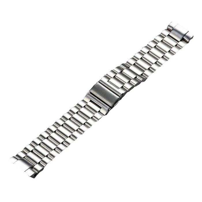 For Huawei Watch GT 6 46mm Stainless Steel Watch Band Arc-shaped 3-bead Flat Buckle Strap - Silver - 1