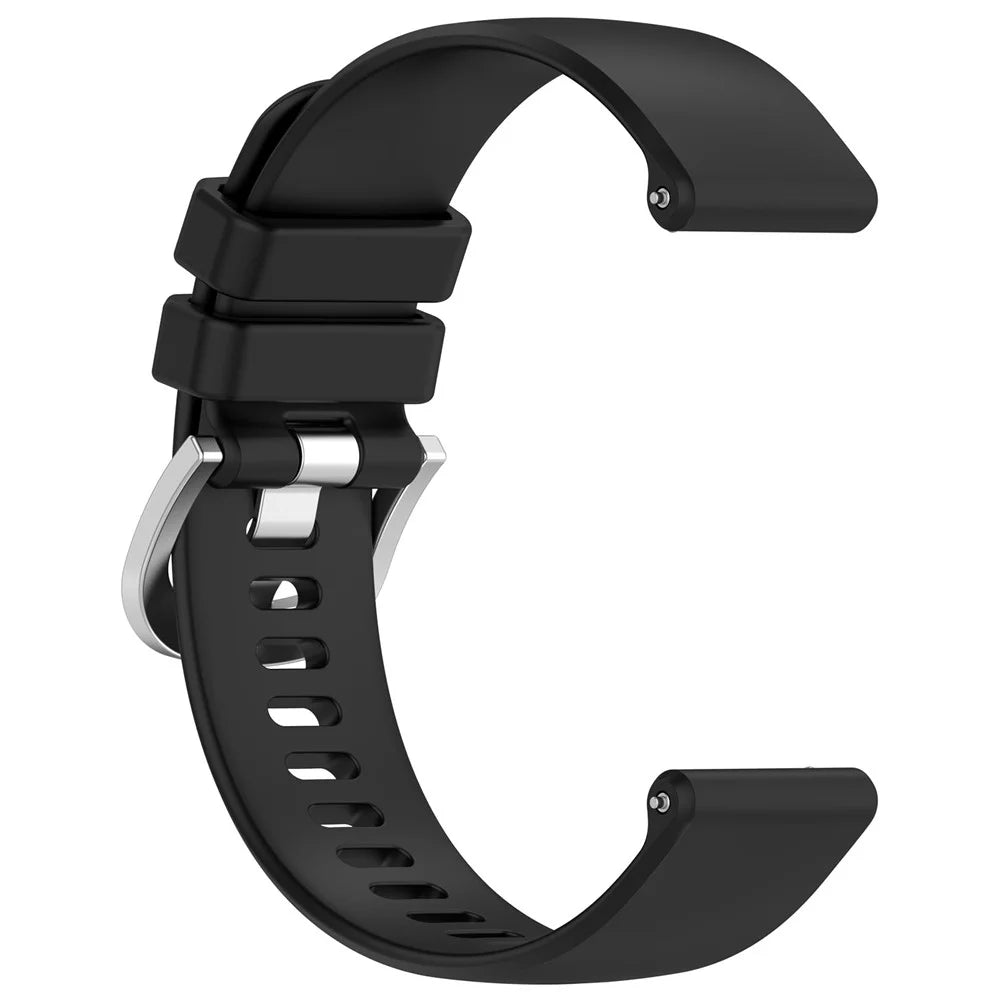 For Garmin Venu 4 41mm Watch Band 18mm Silicone Strap with Steel Buckle - Black - 3