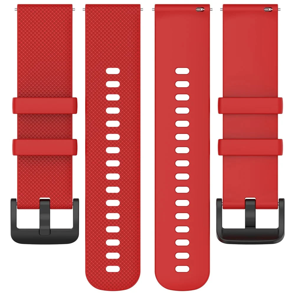 For Cosmo JrTrack 5 Kids Smart Watch 20mm Watch Band Textured Silicone Strap - Red - 5