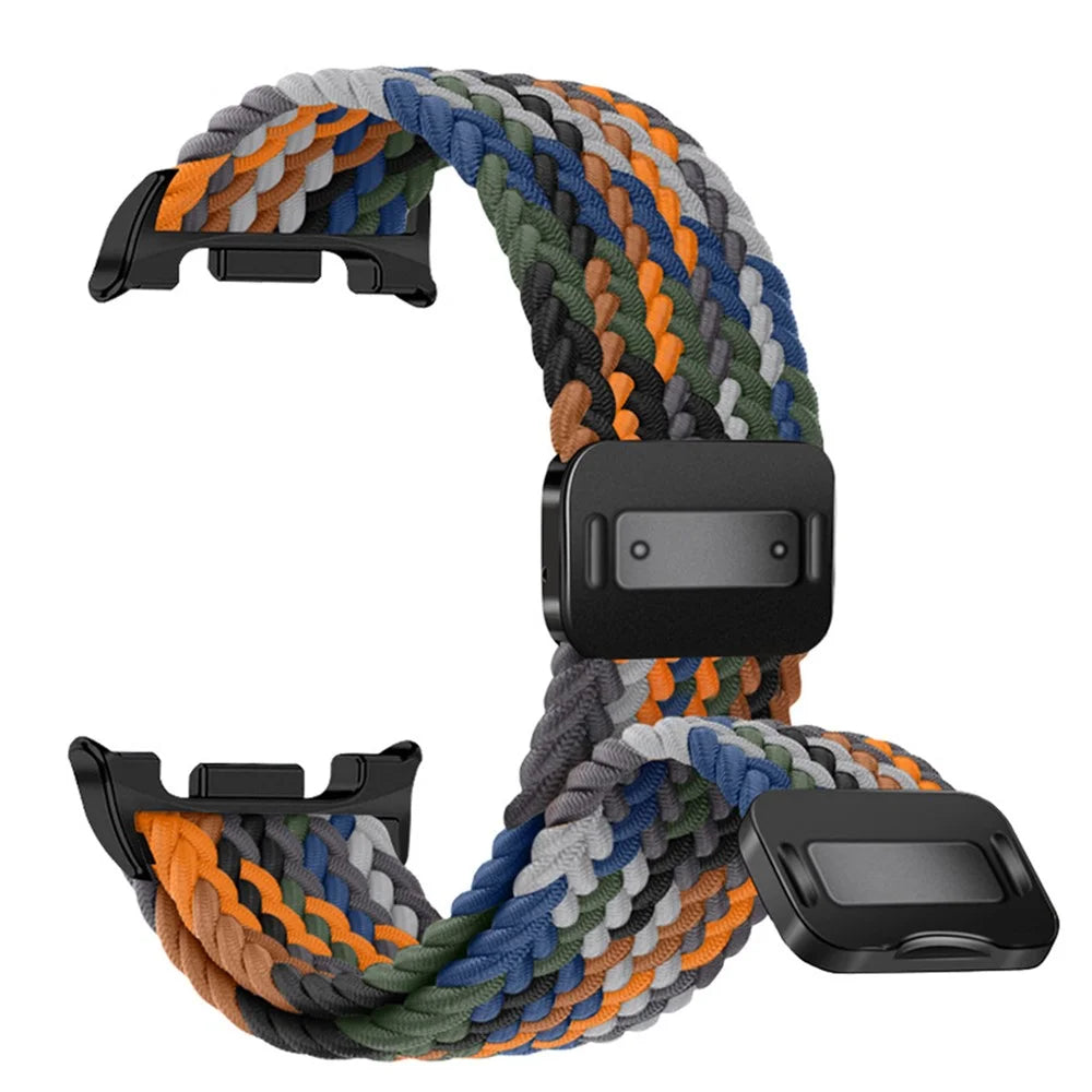Magnetic Nylon Watch Band for Samsung Galaxy Watch8 44mm / 40mm / 8 Classic 46mm Breathable Adjustable Wrist Strap - Camo Colorful - 1