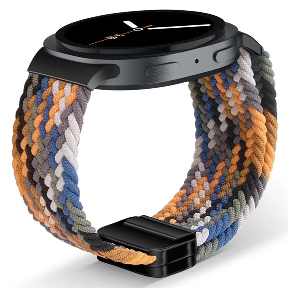 Magnetic Nylon Watch Band for Samsung Galaxy Watch8 44mm / 40mm / 8 Classic 46mm Breathable Adjustable Wrist Strap - Camo Colorful - 2