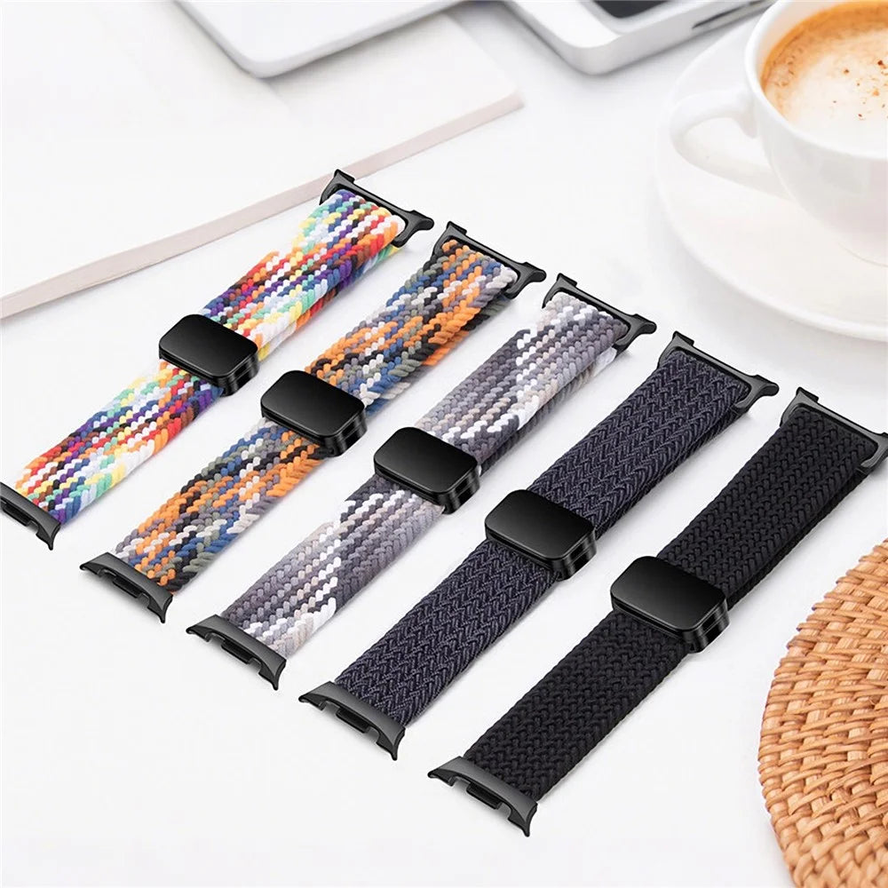 Magnetic Nylon Watch Band for Samsung Galaxy Watch8 44mm / 40mm / 8 Classic 46mm Breathable Adjustable Wrist Strap - Camo Colorful - 5