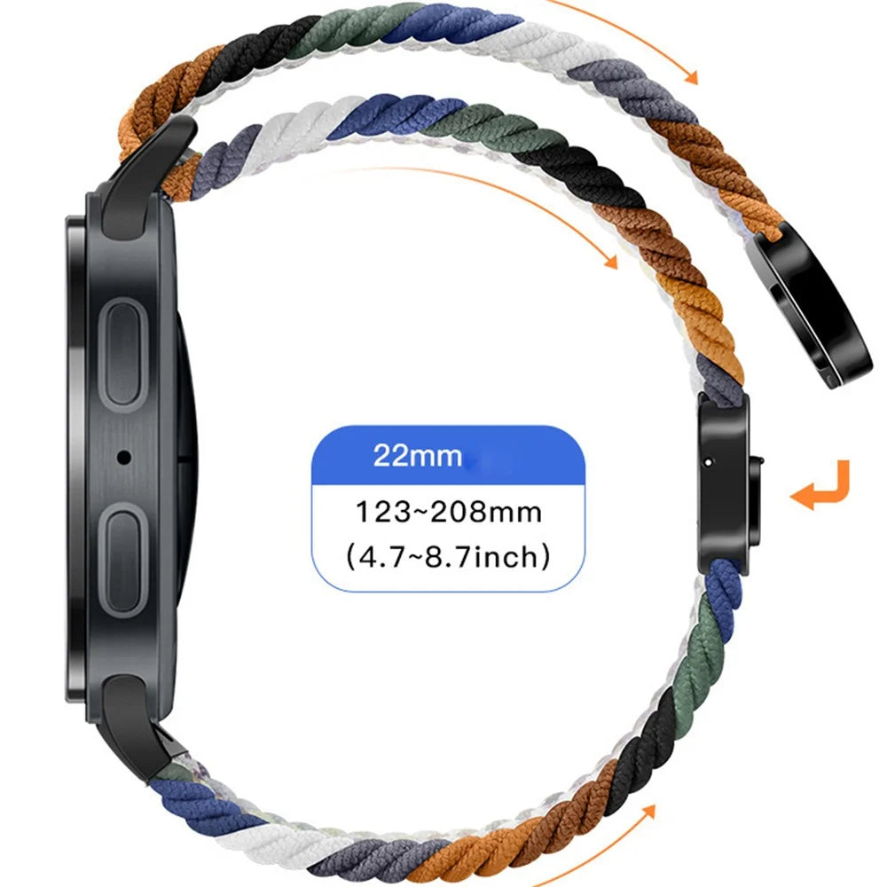 Magnetic Nylon Watch Band for Samsung Galaxy Watch8 44mm / 40mm / 8 Classic 46mm Breathable Adjustable Wrist Strap - Camo Colorful - 6