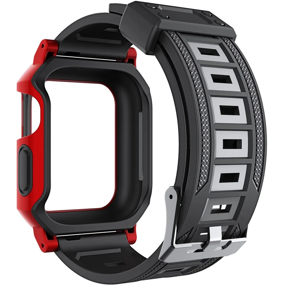 For Apple Watch Series 11 46mm / 10 46mm Replacement Strap with Watch Case / Screen Film 3 in 1 Watch Band Cover TPU Wrist Strap - Red - 5