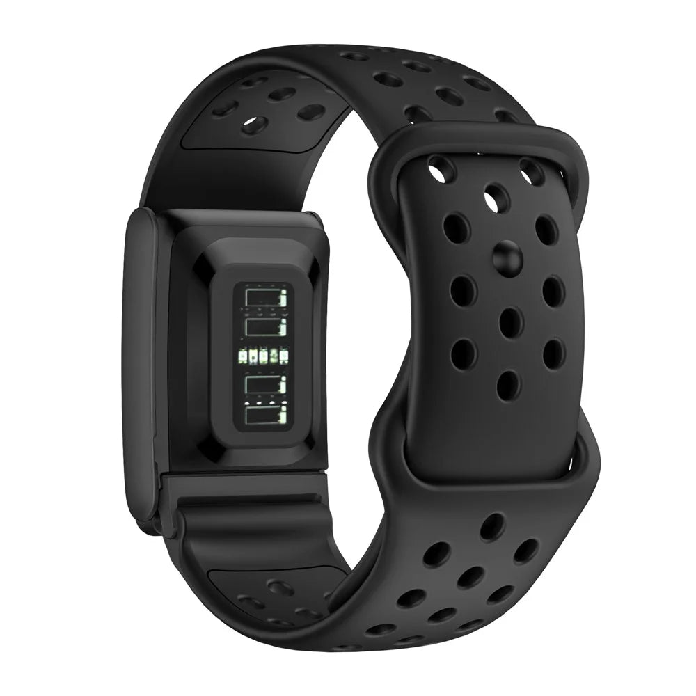 For WHOOP 5.0 Dual Color Silicone Watch Band Figure 8 Buckle Adjustable Strap Metal Clasp - Black - 3